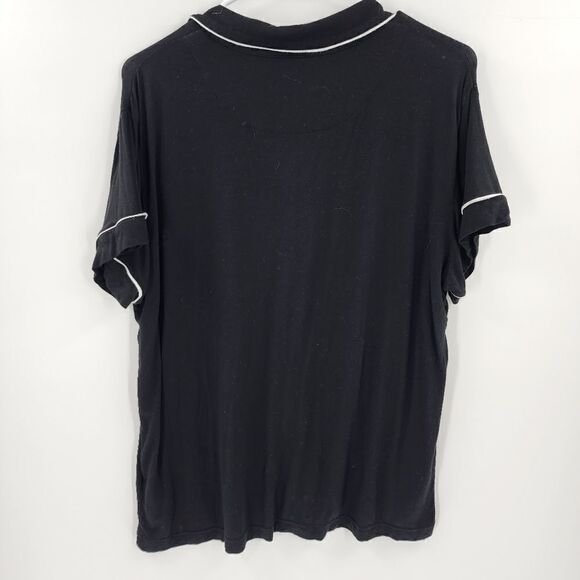 Disney mickey mouse pajama shirt medium black button up - Picture 2 of 3